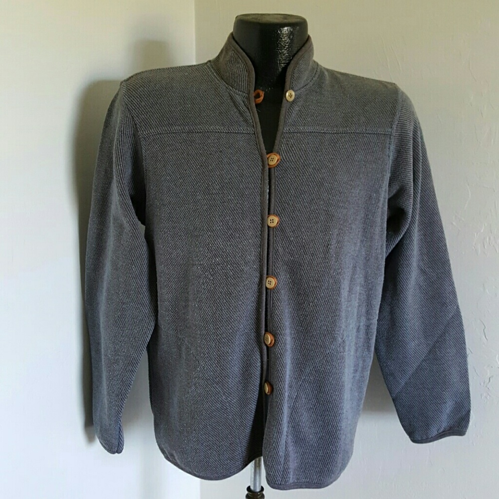 Orvis Vintage cardigan women size S patch leather buttons down oversized trend